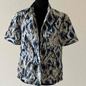 Women's Chico's  multi-color short sleeve cotton jacket Sz 0